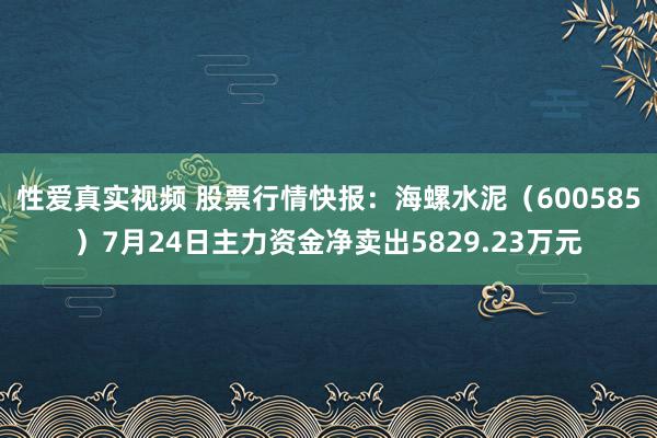 性爱真实视频 股票行情快报：海螺水泥（600585）7月24日主力资金净卖出5829.23万元