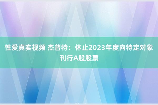 性爱真实视频 杰普特：休止2023年度向特定对象刊行A股股票