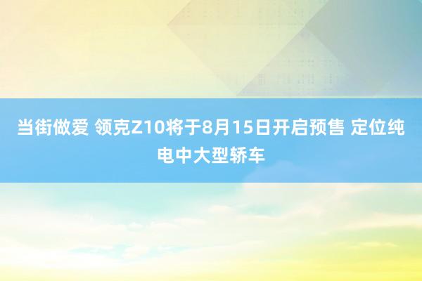 当街做爱 领克Z10将于8月15日开启预售 定位纯电中大型轿车