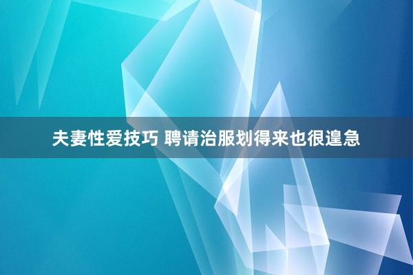 夫妻性爱技巧 聘请治服划得来也很遑急