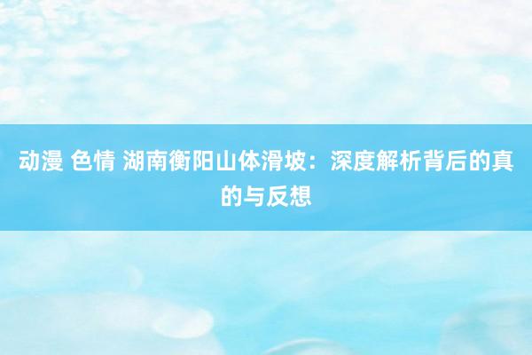 动漫 色情 湖南衡阳山体滑坡：深度解析背后的真的与反想