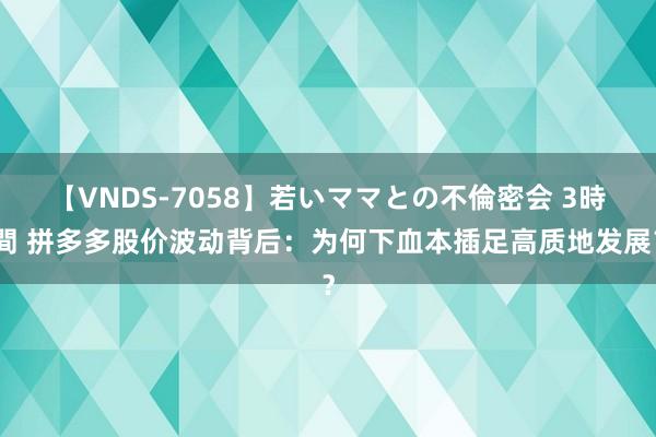 【VNDS-7058】若いママとの不倫密会 3時間 拼多多股价波动背后：为何下血本插足高质地发展？