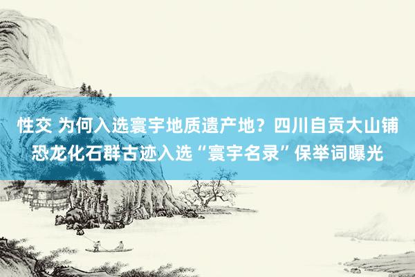 性交 为何入选寰宇地质遗产地？四川自贡大山铺恐龙化石群古迹入选“寰宇名录”保举词曝光